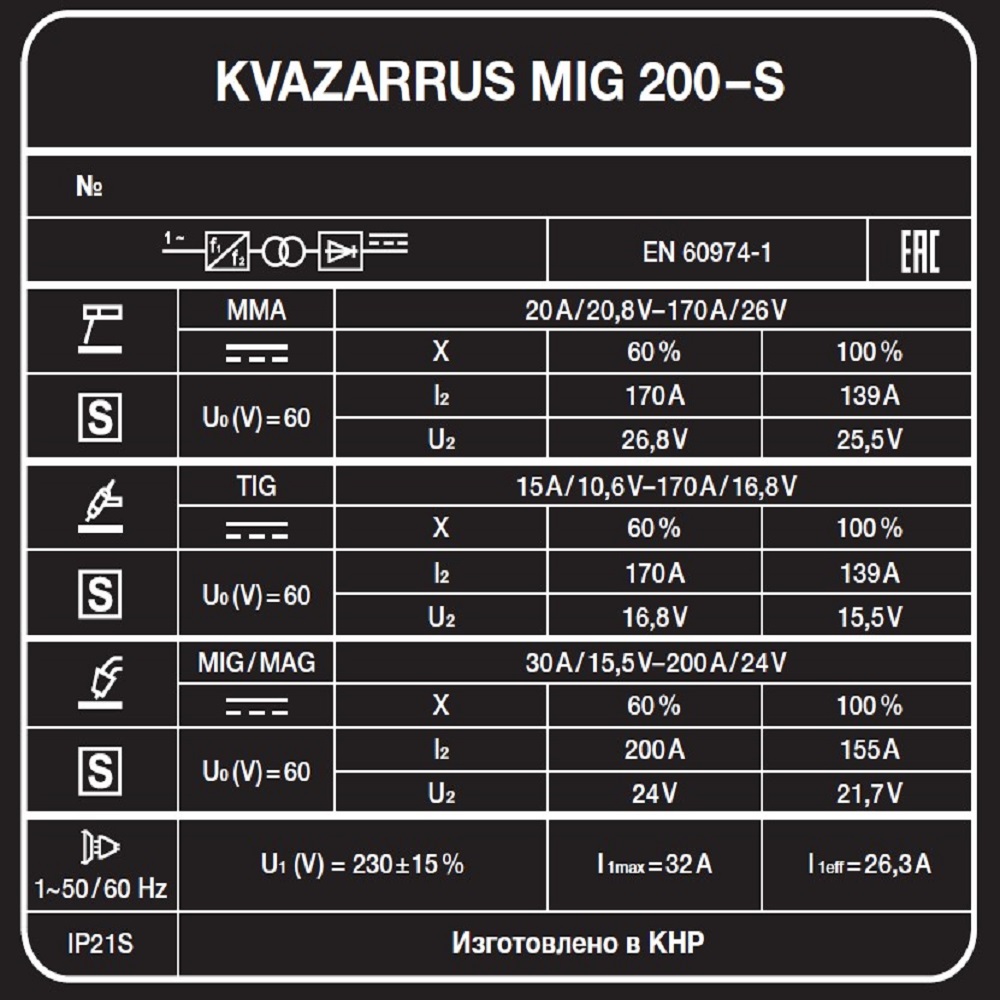   KVAZARRUS MIG 200-S