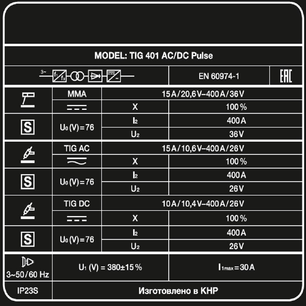    TIG 401 AC/DC Pulse