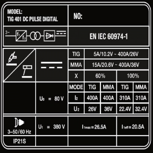    SAGGIO TIG 401 DC Pulse Digital