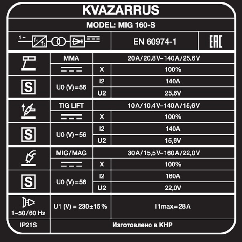   KVAZARRUS MIG 160-S